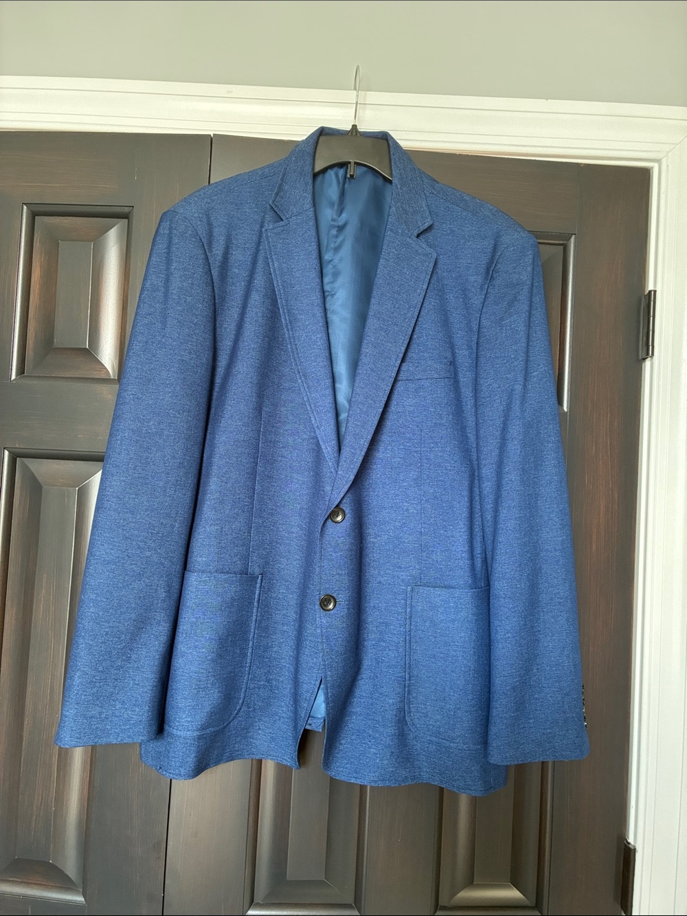 Grace Karin Blue Men's Sport Coat Two-Button Blazer